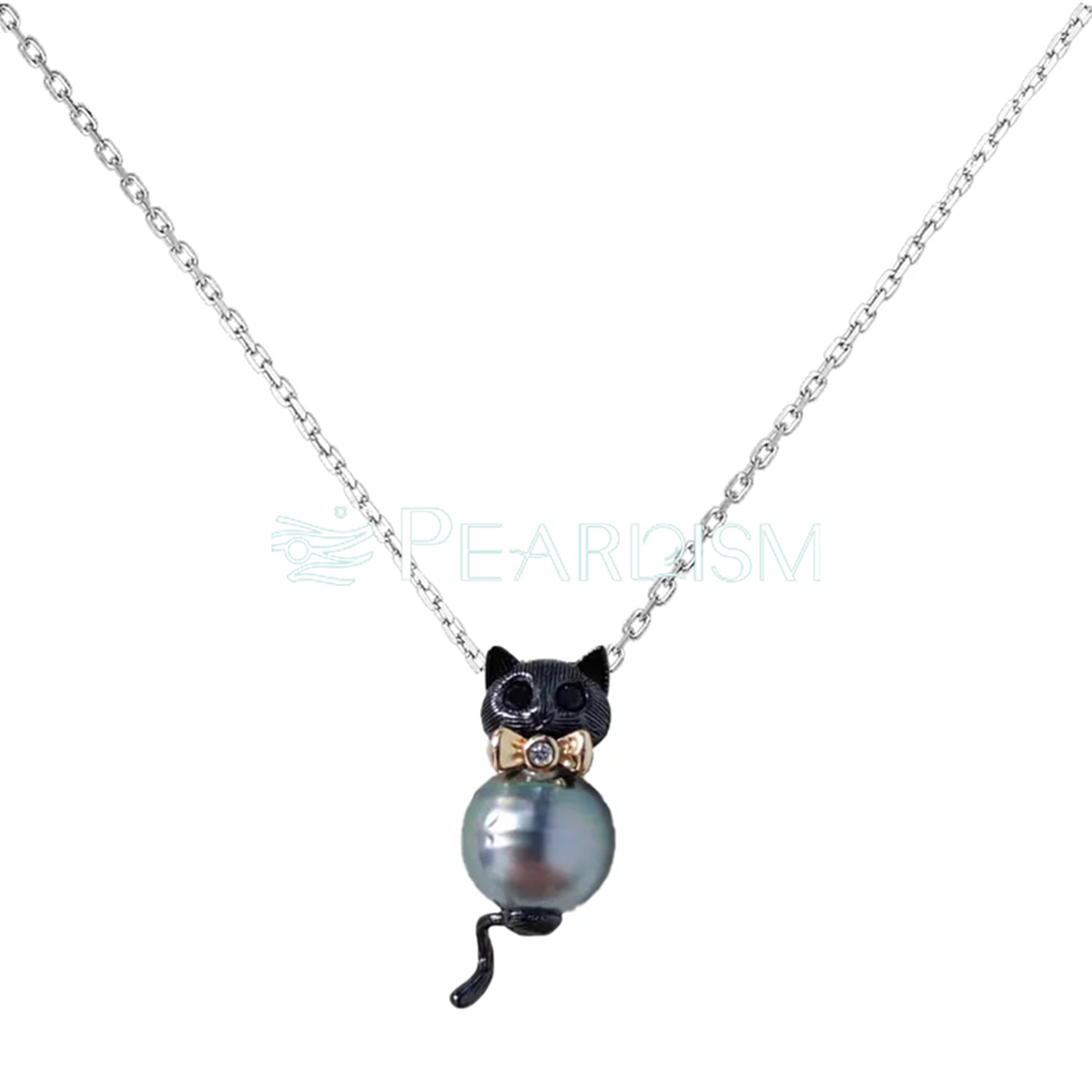 Kitty Cat Baroque Tahitian Pearl Necklace S925 Chain 【Flash Sale】