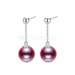 9-10mm Purple Edison Pearl S925 Jewelry Set: Necklace&Ring&Earrings  (End Product)【Pearlism】