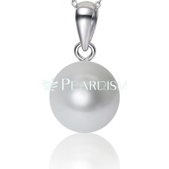 Simple Desigh White Pearl necklace 10-11mm 【Pearlism】