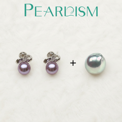 Pearl Earrings  with  Seawater Akoya pearl gift  (1 pearl) [Open in live]｜Freshwater  Pearl  Earrings